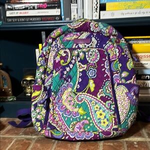 Vera Bradley Purple and Green Quilted Backpack